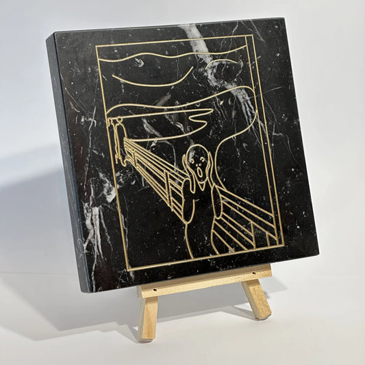 Stone Engraved Artpiece Edvard Munch- The scream